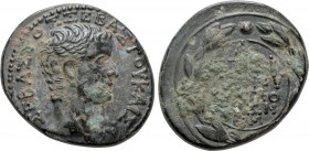 SELEUCIS & PIERIA. Antioch. Tiberius (14-37). Ae As. Q. Caecelius Metellus Creticus Silanus, legatus. Dated RY 1 and 45 of the Actian Era (14)