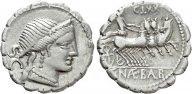 C. NAEVIUS BALBUS. Serrate Denarius (79 BC). Rome