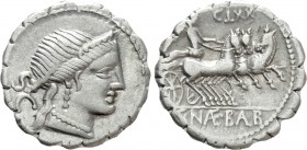 C. NAEVIUS BALBUS. Serrate Denarius (79 BC). Rome