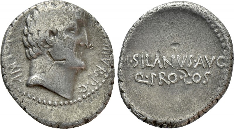 MARK ANTONY. Denarius (32 BC). Athens. M. Junius Silanus, proconsul. 

Obv: AN...