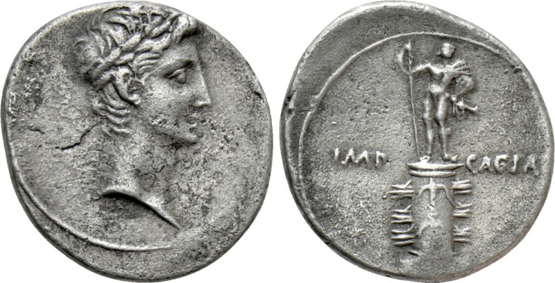 OCTAVIAN. Denarius (30-29 BC). Uncertain Italian mint, possibly Rome. 

Obv: L...
