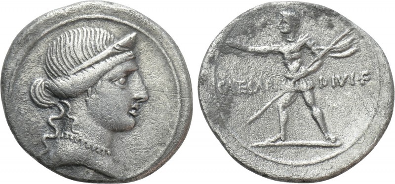 AUGUSTUS (27 BC-14 AD). Denarius. Uncertain mint in Italy, possibly Brundisium o...