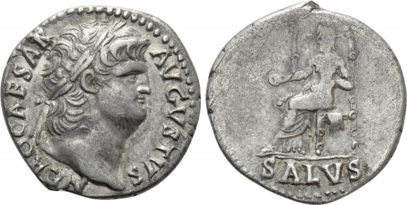 NERO (54-68). Denarius. Rome. 

Obv: NERO CAESAR AVGVSTVS. 
Laureate head rig...