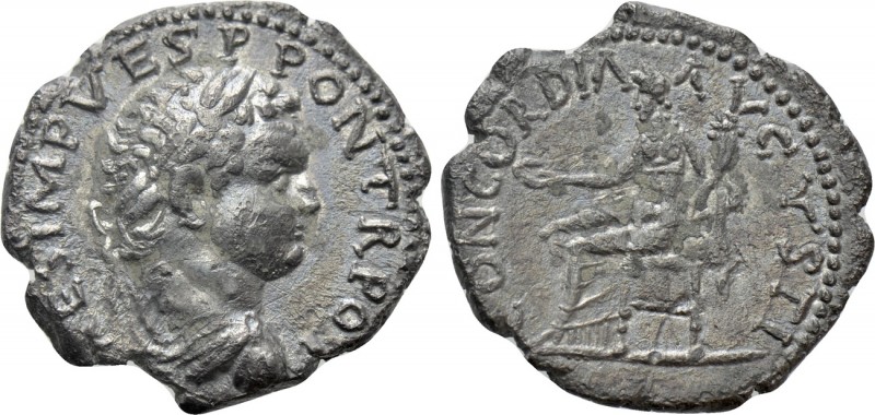 TITUS (Caesar, 69-79). Denarius. Antioch. 

Obv: T CAES IMP VESP PON TR POT. ...