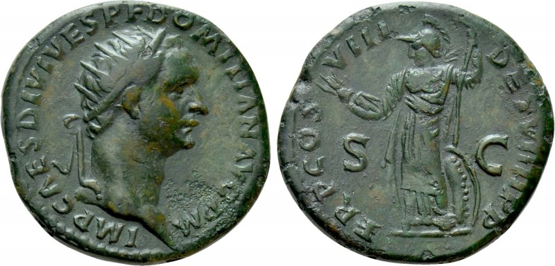 DOMITIAN (81-96). Dupondius. Rome. 

Obv: IMP CAES DIVI VESP F DOMITIAN AVG P ...