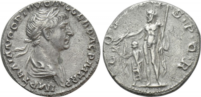 TRAJAN (98-117). Denarius. Rome. 

Obv: IMP TRAIANO OPTIMO AVG GER DAC P M TR ...