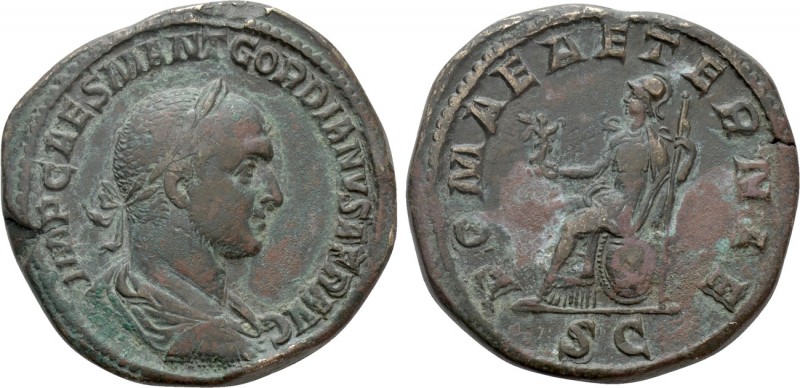 GORDIAN II (238). Sestertius. Rome. 

Obv: IMP CAES M ANT GORDIANVS AFR AVG. ...