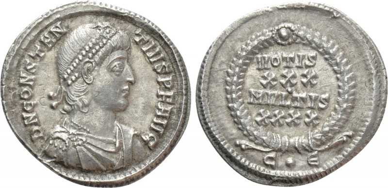 CONSTANTIUS II (337-361). Siliqua. Constantinople. 

Obv: D N CONSTANTIVS P F ...