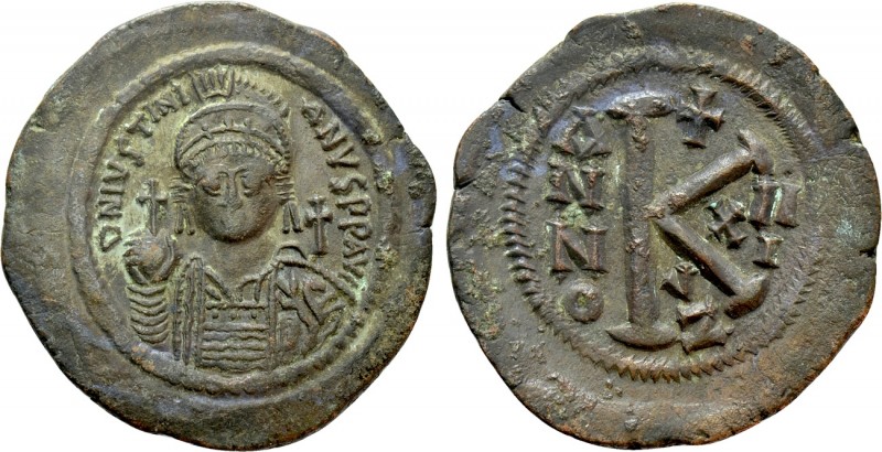 JUSTINIAN I (527-565). Half Follis. Cyzicus. Dated RY 13 (539/40). 

Obv: D N ...