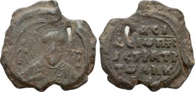 BYZANTINE SEALS. Basil, protospatharios and strategos of Ancyra(?). (Circa 11th century)