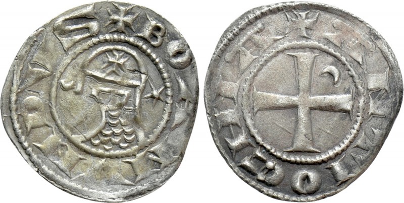 CRUSADERS. Antioch. Bohemund IV or V (1201-1251). Denier. 

Obv: + BOAMVNDVS. ...