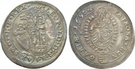 AUSTRIA. Holy Roman Empire. Habsburg. Leopold I (Emperor, 1658-1705). 15 Kreuzer (1690 KB). Kremnitz