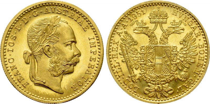 AUSTRIAN EMPIRE. Franz Joseph I (1848-1916). GOLD Ducat (1951). Wien (Vienna). R...