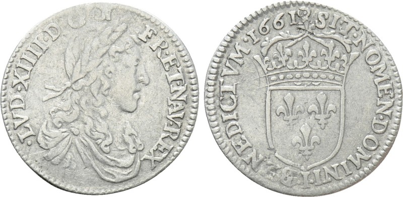 FRANCE. Louis XIV (1643-1715). 1/12 Écu (1661-I). Limoges. 

Obv: LVD XIIII D ...