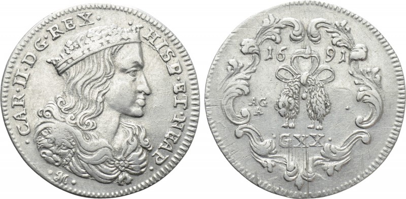ITALY. Napoli. Carlo II (1675-1700). Tarì (1691). 

Obv: CAR II D G REX HISP E...