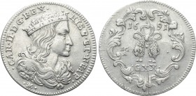 ITALY. Napoli. Carlo II (1675-1700). Tarì (1691)