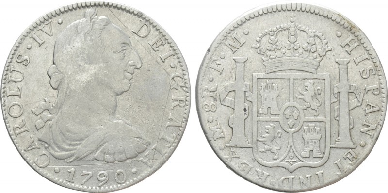 MEXICO. Charles IV (1788-1808). 8 Reales (1790-FM). Mexico City. 

Obv: CAROLU...