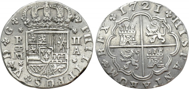 SPAIN. Philip V (First reign as King, 1700-1724). 2 Reales (1721-A). Madrid. 
...
