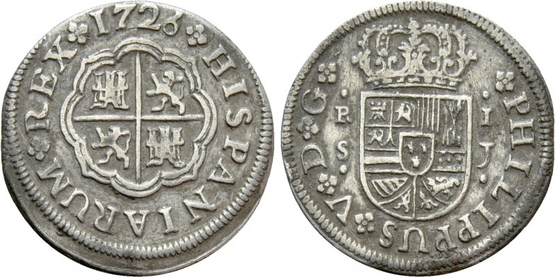 SPAIN. Philip V (1700-1746). 1 Real (1726). Sevilla. 

Obv: PHILIPPUS V D G. ...