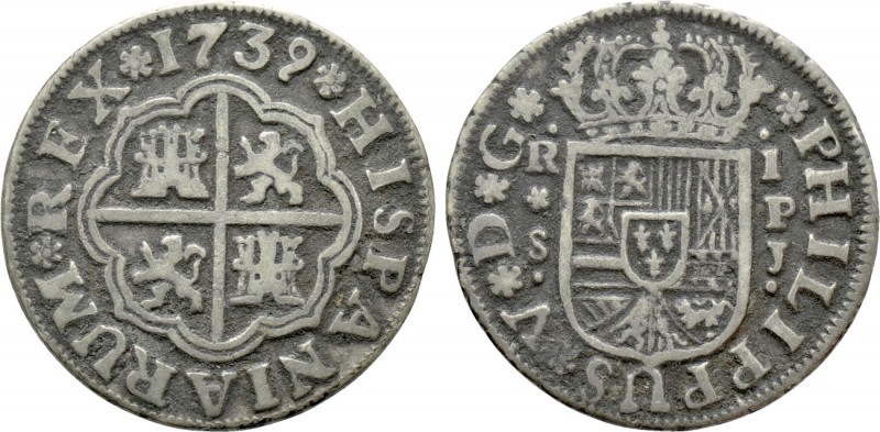 SPAIN. Philip V (1700-1746). 1 Real (1739). Sevilla. 

Obv: PHILIPPUS V D G. ...