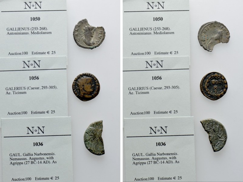 3 Roman coins. 

Obv: .
Rev: .

. 

Condition: See picture.

Weight: g....