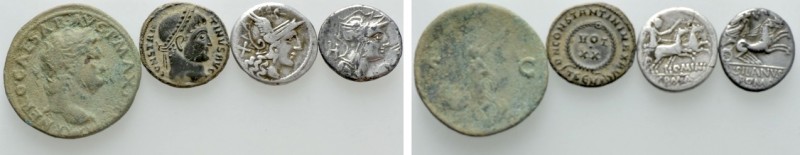 4 Roman Coins; Nero etc. 

Obv: .
Rev: .

. 

Condition: See picture.

...