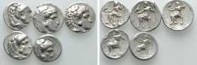 5 Tetradrachms of Alexander the Great etc