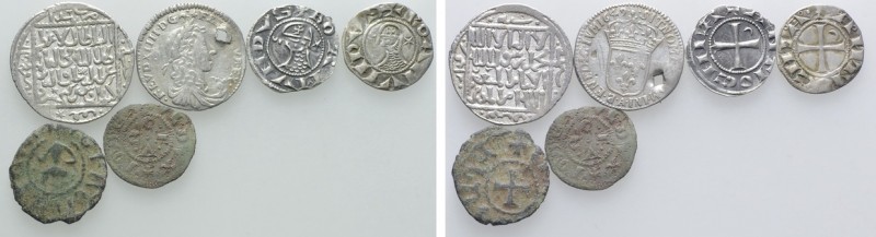 6 Medieval and Modern Coins. 

Obv: .
Rev: .

. 

Condition: See picture....
