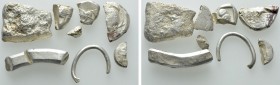 8 Ancient Silver Ingots and Hacksilver