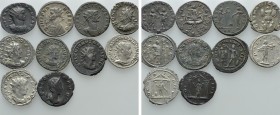 10 Antoniniani; Gallienus, Aurelian etc