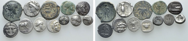 12 Greek Coins. 

Obv: .
Rev: .

. 

Condition: See picture.

Weight: g...