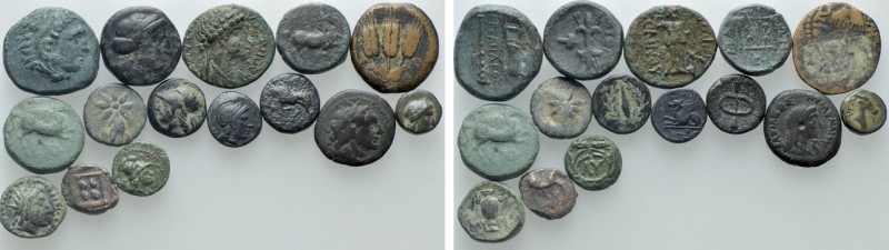 15 Greek Coins. 

Obv: .
Rev: .

. 

Condition: See picture.

Weight: g...