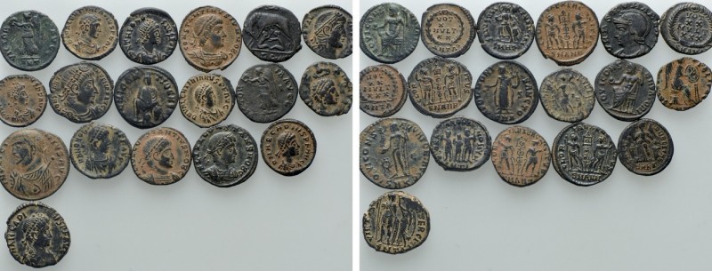 18 Late Roman Coins. 

Obv: .
Rev: .

. 

Condition: See picture.

Weig...