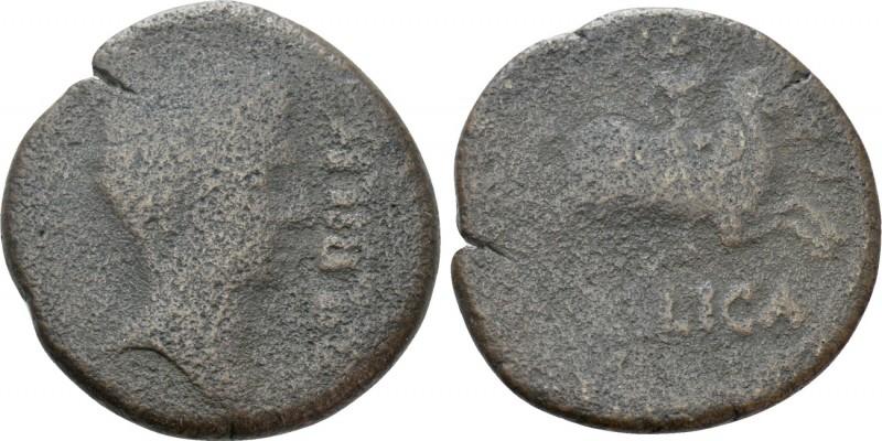 HISPANIA. Tarraconensis. Bilbilis. Augustus (27 BC-14 AD). As. 

Obv: BILBILIS...