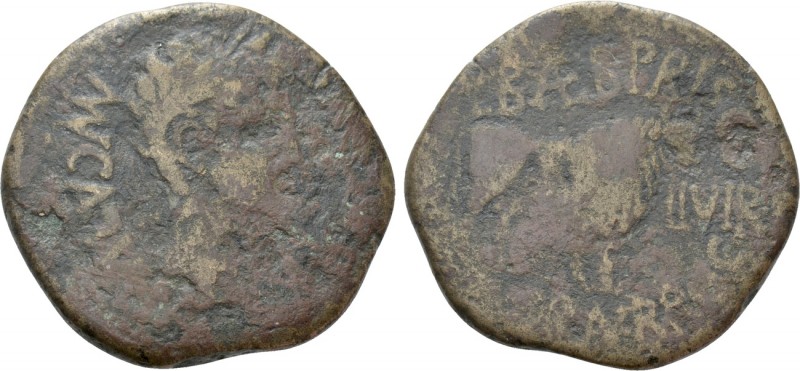 HISPANIA. Tarraconensis. Calagurris. Augustus (27 BC-14 AD). As. L. Baeb. Priscu...