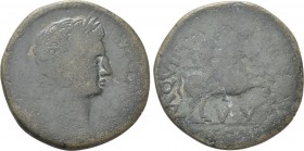 HISPANIA. Tarraconensis. Osca. Augustus (27 BC-14 AD). As. M. Quinctius and Q. Aelius, duoviri