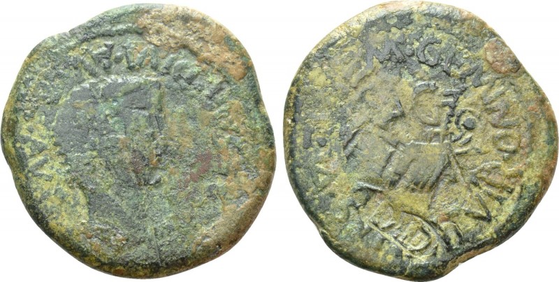 HISPANIA. Tarraconensis. Saguntum. Tiberius (14-37). As. L. Sempronius Geminus a...