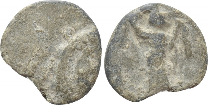 Anonymous Roman PB Tessera (Circa 2nd century BC - 2nd century AD). 

Obv: Unc...