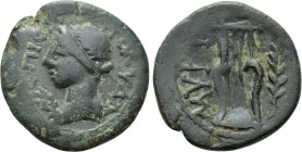 AEOLIS. Myrina. Pseudo-autonomous (2nd century). Ae. Polida-, strategos