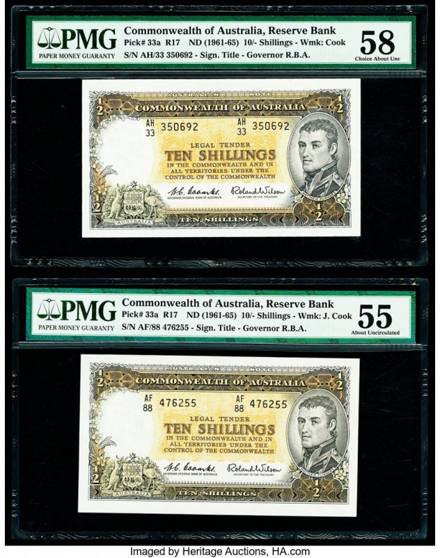 Australia Commonwealth Bank of Australia 10 Shillings ND (1961-65) Pick 33a R17 ...