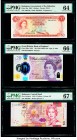 Bahamas Bahamas Government 3 Dollars 1965; 2019 Pick 19a; UNL PMG Choice Uncirculated 64; Superb Gem Unc 67 EPQ Great Britain Bank of England 20 Pound...