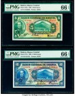 Bolivia Banco Central 5; 10; 50; 5 Bolivianos 20.7.1928 (3); ND (1903) Pick 120a; 121a; 123; S102cts2 Four Examples PMG Gem Uncirculated 66 EPQ (2); A...