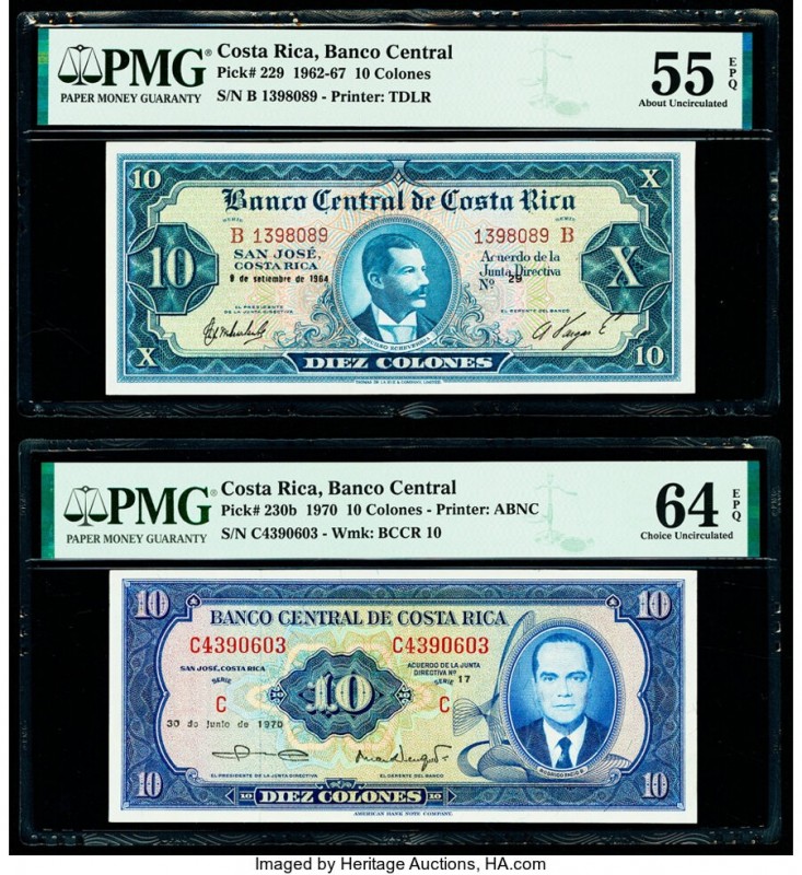 Costa Rica Banco Central de Costa Rica 10 (3); 100 Colones 9.9.1964; 30.6.1970; ...