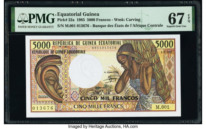 Equatorial Guinea Banque des Etats de l'Afrique Centrale 5000 Francos 1.1.1985 P...
