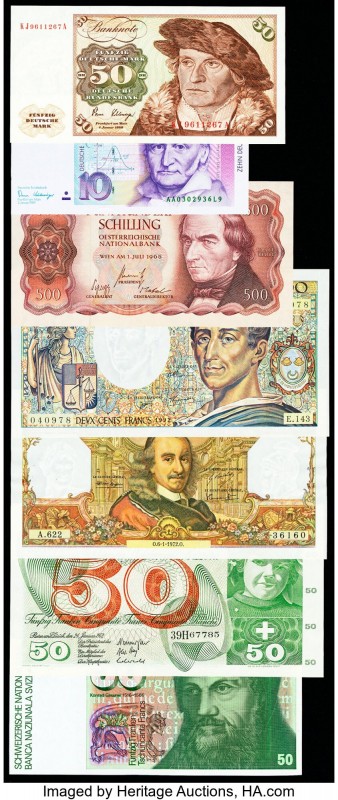 France, Germany & Switzerland Group Lot of 7 Examples About Uncirculated. Pinhol...