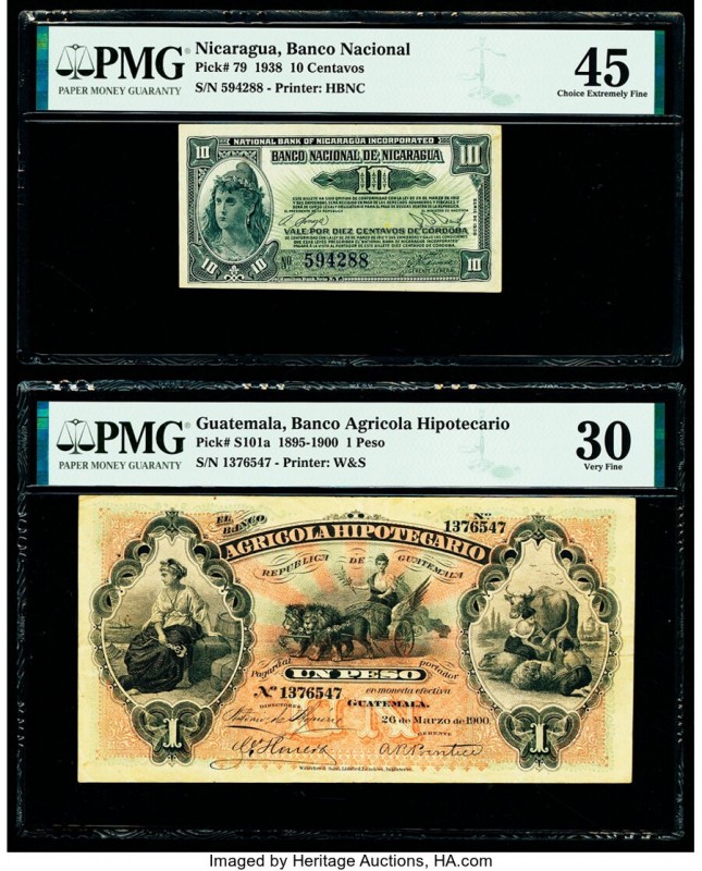 Guatemala Banco Agricola Hipotecario 1 Peso 26.3.1900 Pick S101a PMG Very Fine 3...