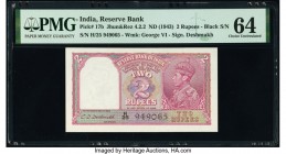 India Reserve Bank of India 2 Rupees ND (1943) Pick 17b Jhun4.2.2 PMG Choice Uncirculated 64. Staple holes at issue. 

HID09801242017

© 2020 Heritage...
