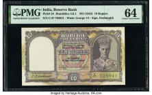 India Reserve Bank of India 10 Rupees ND (1943) Pick 24 Jhun4.6.1 PMG Choice Uncirculated 64. Staple holes at issue.

HID09801242017

© 2020 Heritage ...