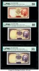 Iran Bank Melli 5; 10 (2) Rials ND (1938) (2); ND (1936) Pick 32Aa; 33Aa; 33Ab Three examples PMG Choice About Unc 58; Extremely Fine 40; About Uncirc...