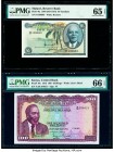 Malawi Reserve Bank of Malawi 50 Tambala 1964 (ND 1973) Pick 9a PMG Gem Uncirculated 65 EPQ; Kenya Central Bank 100 Shillings 1.7.1972 Pick 10c PMG Ge...